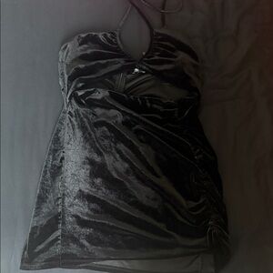 Black Velvet Halter Dress